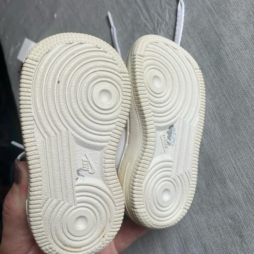 White Nike Air forces size 4C infant